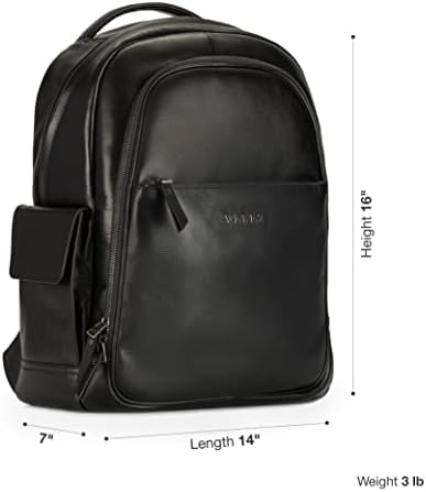VELEZ Bőr Hátizsák Férfi - 15 Hüvelykes Laptop Táska - Üzleti Utazási Daypack - Slim Tervező Bookbag