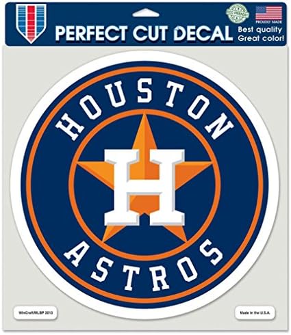 WinCraft MLB Houston Astros 79922013 Tökéletes Vágás Színes Matrica, 8 x 8, Fekete