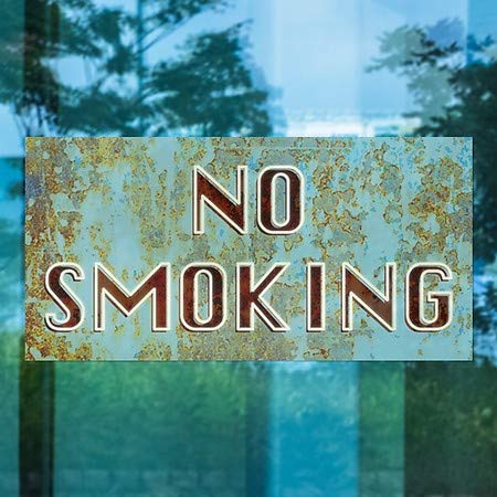 CGSignLab | Nem Dohányzó -Szellem Éves Kék Ablak Ragaszkodnak | 24x12