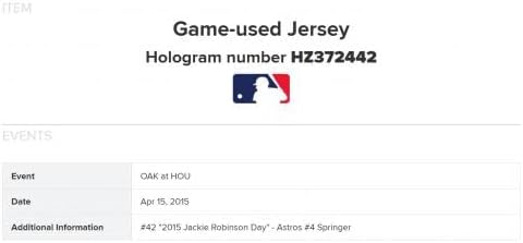 George Springer 2015 Jackie Robinson Nap Játék Használt Houston Astros Jersey MLB - MLB Meccset Használt Mezek