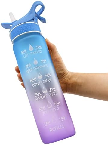 Utazási Szigetelt vizes Palackok Spray Kupa Kültéri Hegymászás Műanyag Space Cup Pattogó Szalma Gradiens Színes Csésze 32oz