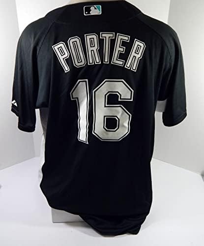 Miami Marlins Bo Porter 16 Játékban Használt Fekete Jersey XL DP47446 - MLB Meccset Használt Mezek