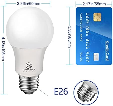 Energikus 19 Szabályozható Villanykörte, 60 Watt Egyenértékű LED Izzó Puha, Meleg Nappal, Fehér, 2200K-5000K Állítható, 8.5