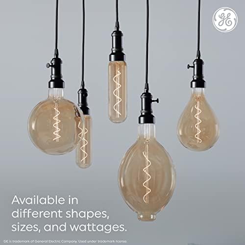 A GE Lighting Vintage Stílusú LED Izzó, Tiszta Üveg, Meleg Gyertyafény, T20 Cső Villanykörte, Közepes Bázis
