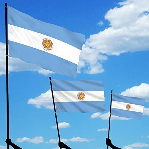 BANNER BUZZ LÁTHATÓVÁ TENNI, Argentína Zászló Kötött Szövet 90 GSM - Könnyű, Világos & Élénk Színek, Sárgaréz Fiatalok Felhasználásra