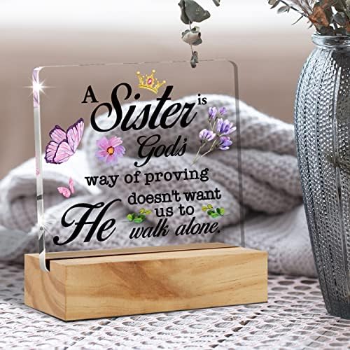 Inspiráló Keresztény Testvérek Ajándék Bibliai Vers a Legjobb Nővér Asztal Dekoráció egy Nővérek Isten Így Bizonyítva, Akril