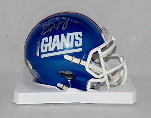 Brad Wing Aláírt New York Giants Szín Rush Mini Sisak *Ezüst - SZÖVETSÉG W Auth - Dedikált NFL Mini Sisak