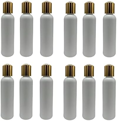 4 oz Fehér Cosmo Műanyag Palackok -12 Pack Üres Üveget Újratölthető - BPA Mentes - illóolaj - Aromaterápia | Arany Lemez