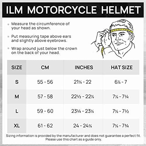 Az ILM Motorkerékpár Dual Napellenző Flip fel Moduláris Teljes Arc Sisak PONT 6 Szín Modell 902 (M, Fényes, Piros)
