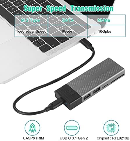 Hilitand M. 2 NVME SSD Burkolat Adapter, M. 2 NGFF SSD Kamra, 4 az 1-ben SSD Burkolat, C Típusú, USB, SD TF Kártya Adapter