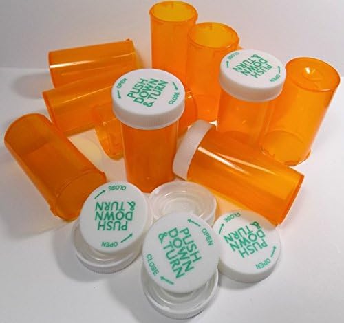 Műanyag Receptet Üveg/Üveg w/Sapkák 8 Dram-Méret-Amber-Gyógyszeripari Minőségű Mennyiségek 50-1000 (1000)