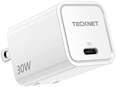 TECKNET 30W USB-C Töltő - Nagy Sebességű Töltés USB-C Adapter - Kompakt, Összecsukható C Típusú Fali Töltő - Gyors Töltő