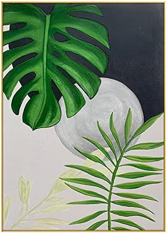 Absztrakt Modern Wall Art Monstera Trópusi Növények Luxus Sűrű Textúra Folyosó Függőleges Mű Nagy Méretű keret nélküli Király