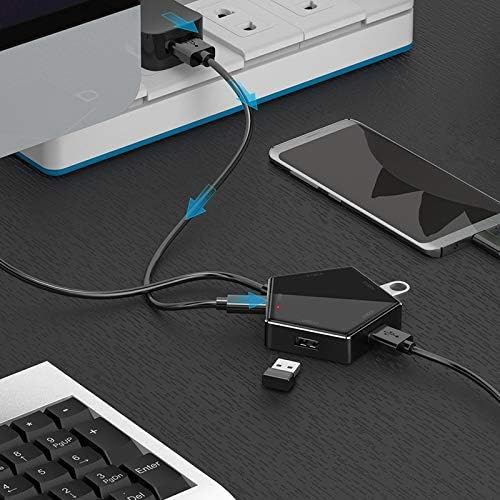 XXXDXDP USB Hub，Négy USB 3.0 Hub Micro Külső Hatalom Lyuk nagysebességű Négy Port Elosztó (Szín : OneColor)