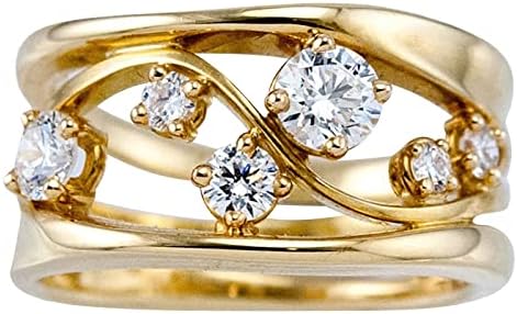 Kis Gyűrű Eljegyzési Kerek Vágott Zircons Nők Esküvői Gyűrű, Ékszerek, Gyűrűk, a Nő Teljes Gyémánt Női Gyűrű Középső Ujj