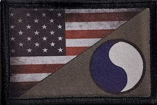 29-én Gyalogos Hadosztály USA Zászló Morál Javítás Taktikai Katonai. 2x3 tépőzáras Készült Az USA-ban Tökéletes A Hátizsák,