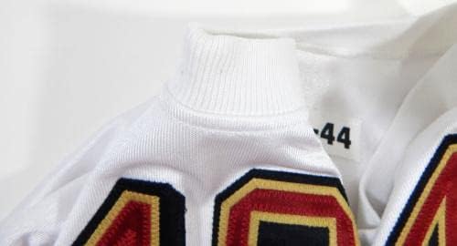 2004-ben a San Francisco 49ers 48 Játék Kiadott Fehér Jersey 44 DP28517 - Aláíratlan NFL Játék Használt Mezek