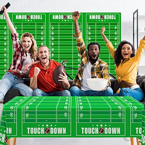 Gatherfun Futball a Téma Fél Eldobható Asztalterítő Műanyag Touchdown Táblázat Fedezni Szülinapi Buli Super Bowl Hátsó ajtó