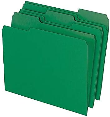 1InTheOffice Zöld Mappákat Felső-Fül Fájl Mappa, 3 Lap, Zöld, Mappák, Letter Méretű, 24/Csomag