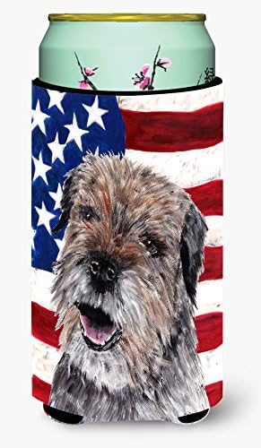 Caroline Kincsek SC9515TBC Border Terrier, Amerikai Zászló Magas Fiú Ölelkezős, Lehet Hűvösebb Ujja Ölelkezős Mosható Gép