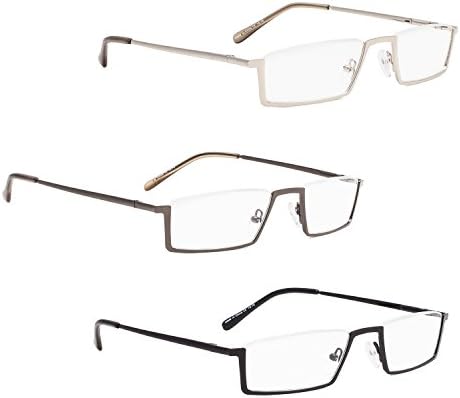 Földhasználati jogok 3 darab Fél-Fém felni Olvasó Szemüveg + 4 darabos, Klasszikus Olvasó Szemüveg(Összesen 7 Pár Olvasók