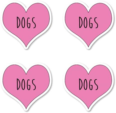Imádom A Kutyákat Rózsaszín Szív - Inspiráló Idézet Matricák - 2.5 Vinyl Matrica - Laptop, Dekoráció, Az Ablak Vinyl Matrica