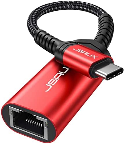 USB-C-Ethernet Adapter, JSAUX USB-C-RJ45 Thunderbolt 3/C Típusú Gigabit Ethernet LAN Hálózati Adapter Kompatibilis iPad Pro