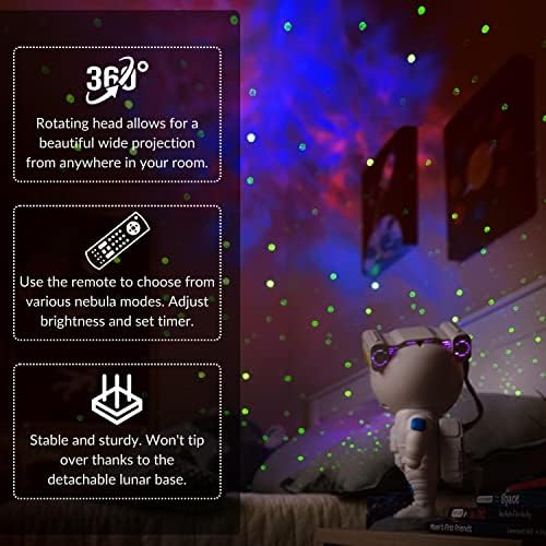 Elme-izzó Űrhajós Lámpa Projektor - Galaxy Star Projektor Lámpa & Fidget Infinity Kocka - Gyerekek Éjszakai Fény Hálószoba