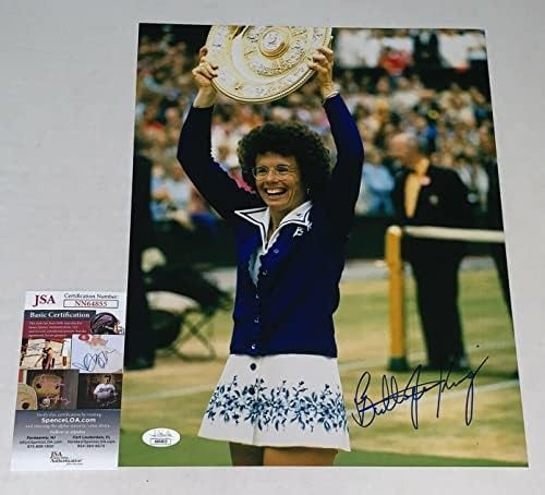Billie Jean King aláírt Wimbledoni Bajnok 11x14 fotó dedikált Tenisz SZÖVETSÉG - Dedikált Tenisz Fotók