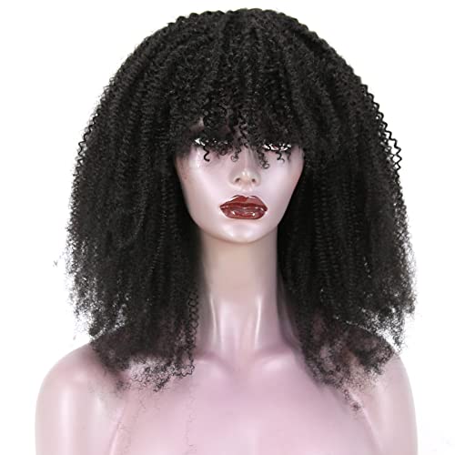 cikk-cakk haj Afro Perverz Göndör Paróka a Frufru Emberi Haj, Természetes Haj Paróka, Fekete Nők, 200% - Os Sűrűség Teljes