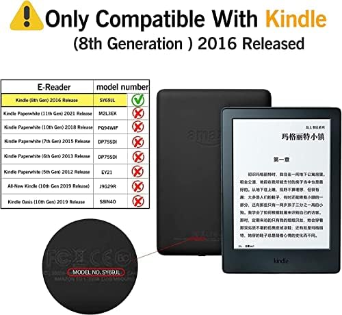 GUKSRASO Case 6 Kindle (8. Generáció- Kiadás), Könnyű Shell Cover Automatikus Wake/Sleep, Csak a Kindle 11 Gen e-Olvasó