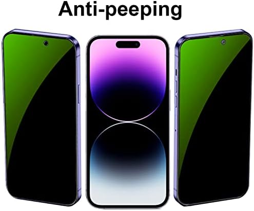 BWEDXEZ 2 Csomag Anti-Kék Adatvédelmi Edzett Üveg Ruha iPhone 14 Pro Anti-Spy képernyővédő fólia Anti-Kukkoló Film 9H Keménység