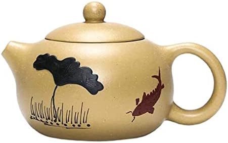 Gyógynövény tea-fű Lila Homok teáskannában，Kézzel készített Sár Festett Teás Készlet kannában a Tea Kanna Vizet, Füvet A