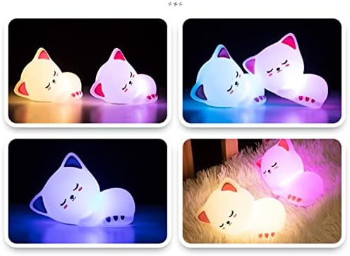 SYKIA Szilikon Aranyos Éjszakai Fény, USB Szín Változó Aranyos Macska Lámpa a Totyogó Gyerekek, Többszínű LED Nightlights