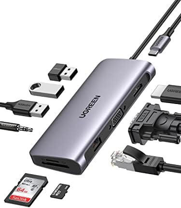 Termék Kép UGREEN USB-C Többportos Adapter, 10 az 1-ben USB-C Modem Ethernet Dokkolóegység Csomag UGREEN USB-C Hub Ethernet,