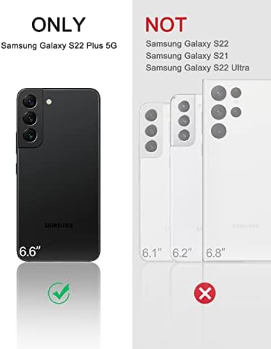 Dexnor Samsung Galaxy S22 Plusz az Esetben, [Beépített képernyővédő fólia, illetve Állvány] nagy teljesítményű Katonai szintű
