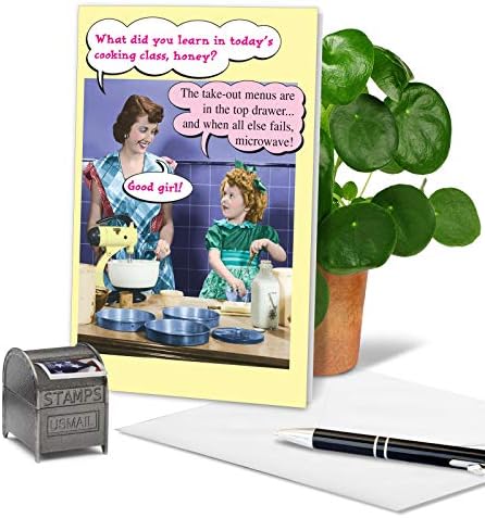 NobleWorks - Vicces Anyák Napja Kártya Boríték - Szerető, Humor Üdvözlőkártya az Anya - Mikrohullámú sütő 0071