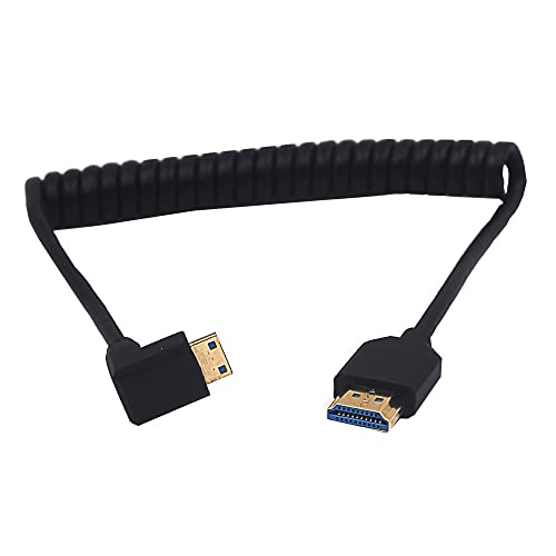 Kework 4ft HDMI 8K Spirál Kábel, 90 Fokos Szögben Mini HDMI 8K Férfi HDMI 8k Férfi Adapter árnyékolt Kábel, Mini HDMI 2.1-HDMI