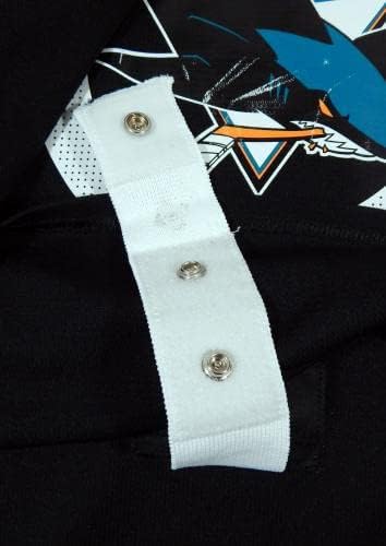 2019-20 San Jose Sharks a Játékban Használt Fekete Gyakorlat Jersey Adidas 58 DP42029 - Játék Használt NHL-Mezek
