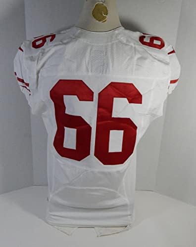 2014-ben a San Francisco 49ers 66 Játék Kiadott Fehér Jersey DP16463 - Aláíratlan NFL Játék Használt Mezek