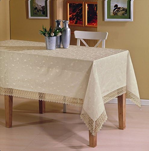 Luxus Téglalap alakú Asztalterítő a Krém Csipke Befejezni Élek 160 x 320cm [63 x 126] Dobozos