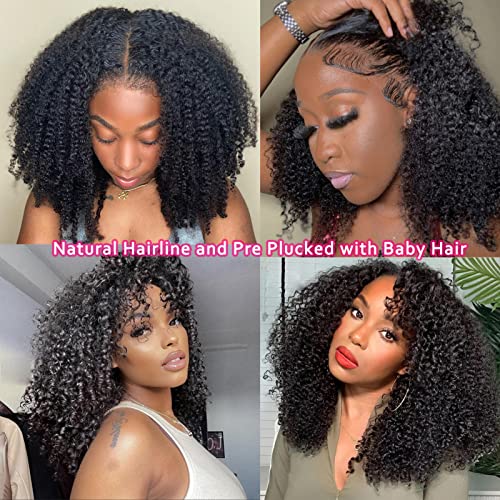 NAGY Afro Perverz Göndör HD Csipkével, Paróka Emberi hajból 180% Sűrűség Paróka, Fekete Nők Emberi Haj Fekete Emberi Haj