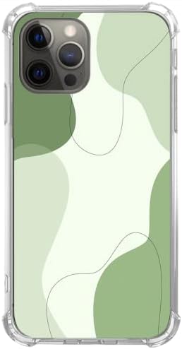 Oubliert Esztétikai Sage Green Line Art Esetben Kompatibilis az iPhone 11 Pro Max, Minimalista Absztrakt Zöld Foltok Esetében