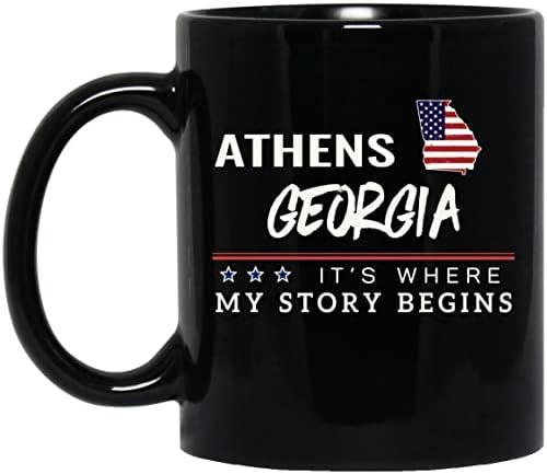 Amerikai Zászló Bögre Athén Georgia Kávét, Ahol A Történet Kezdődik július 4 Bögre Hazafias Ajándék Függetlenség Napja emléknap