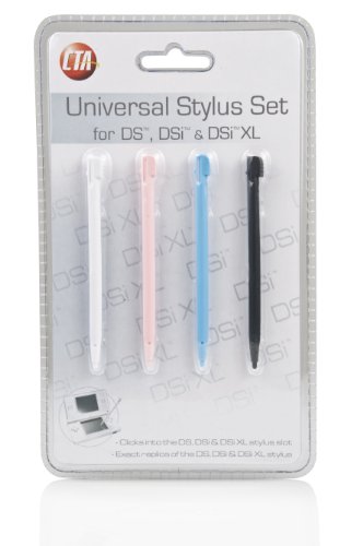 DS/DSi/DSi XL - Univerzális 4 Szín Stylus Pack - Fehér/Fekete/Kék/Rózsaszín