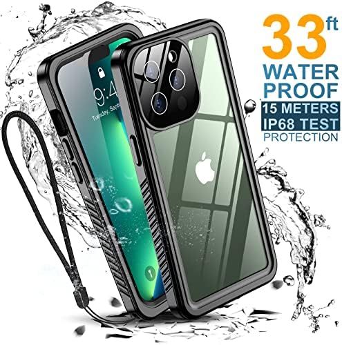 Temdan iPhone 13 Pro Esetben Vízálló,Beépített 9H Edzett Üveg kijelző Védő fólia [IP68 Víz alatti][Katonai szintű Védelem][Porvédett][Igazi
