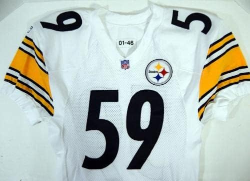 2001 Pittsburgh Steelers 59 Játék Kiadott Fehér Jersey 46 DP21331 - Aláíratlan NFL Játék Használt Mezek
