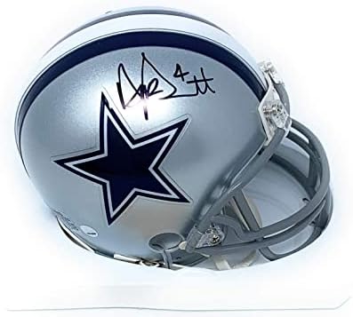 Dak Prescott Dallas Cowboys Aláírt Autogramot Mini Sisak Dak Hologram SZÖVETSÉG Igazolt