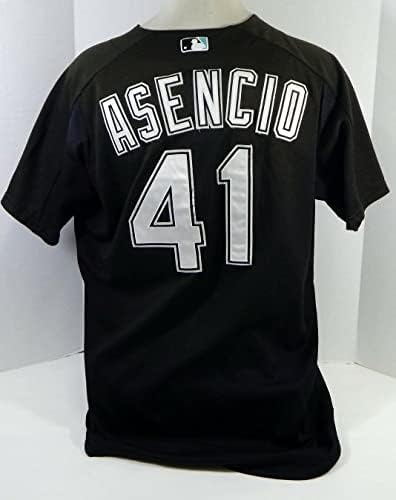 2003-06 Florida Marlins Ramon Asencio 41 Játékban Használt Fekete Jersey BP ST XL 146 - Játék Használt MLB Mezek