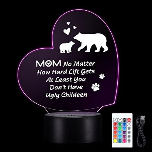 Szív Alakú LED 3D Fény Ajándékok Anya a Lánya, vagy Fia, Aranyos Lámpa, USB Kábel, Távirányító, Karácsonyi, Anyák Napi Ajándékok